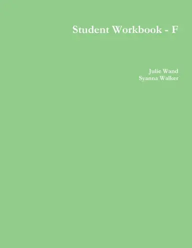 Student Workbook - F 1