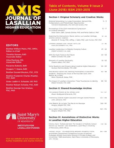 Axis: Journal Of Lasallian Higher Education 9:2 1