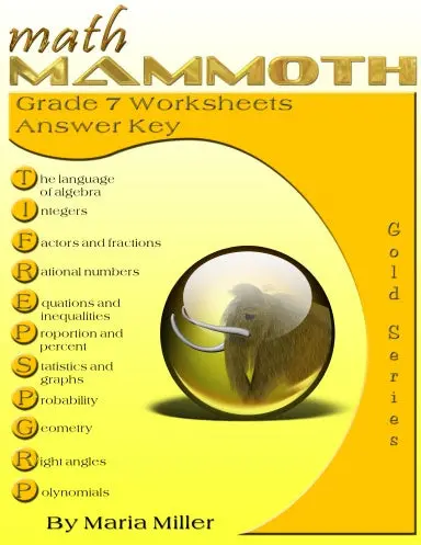Math Mammoth Grade 7 Worksheets Answer Key 1