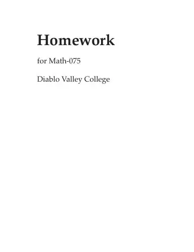 Homework For Math-075 Dvc 1