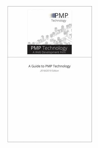 A Guide To Pmp Technology - 2018/2019 Edition 1