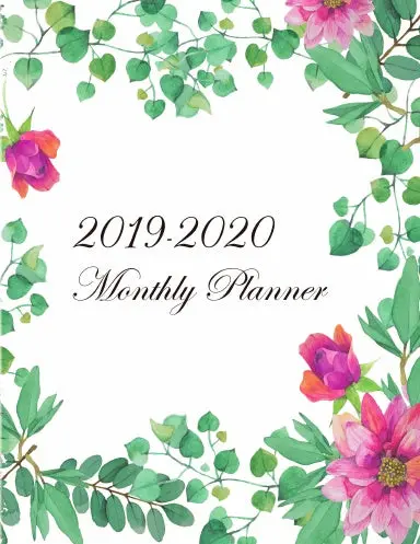 2019-2020 Monthly Planner : Calendar Schedule Organizer And Weekly , Monthly , Yearly Planner From January 2019 To December 2020 | Pink Floral Design 1