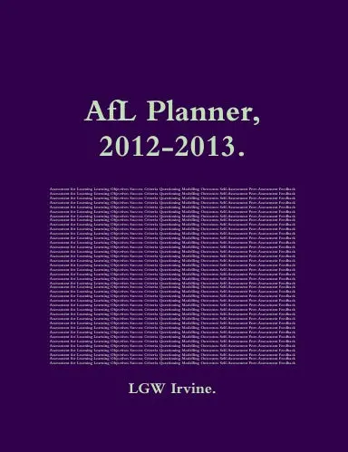 Afl Planner, 2012-2013. (Abridged Version) 1