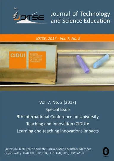 Journal Of Technology And Science Education Vol.7, N¼2 (2017). Special Issue Cidui, 9Th International Conference 1