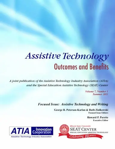 Assistive Technology Outcomes And Benefits, Volume 7, Number 1, Summer 2011 1