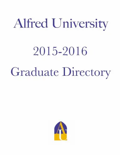Alfred University 2015-16 Yearbook 1