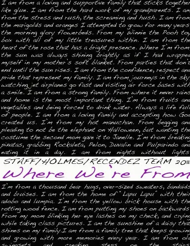 Where We Are From: A Collection Of Poems 1