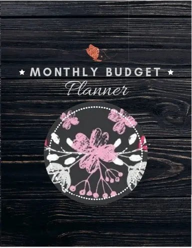 Monthly Budget Planner - Classic Floral & Black Wood. 1