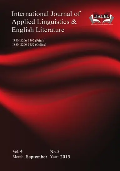 International Journal Of Applied Linguistics And English Literature [Vol 4, No 5 (2015)] 1