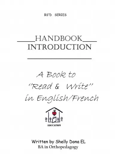Handbook Introduction A Book To 'Read & Write' In English/French 1