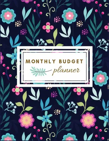 Monthly Budget Planner - Lively Floral Pink & Blue 1