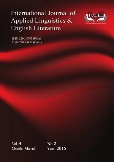International Journal Of Applied Linguistics & English Literature (Vol. 4 No. 2; March 2015) 1