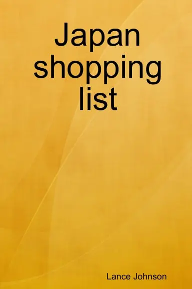 Japan Shopping List 1