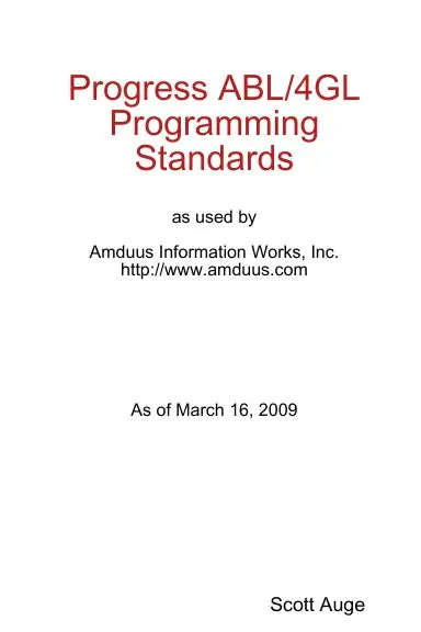 Openedge Programming Standards 1