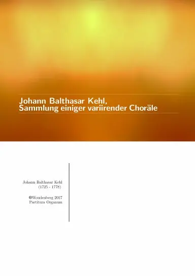 Collection Of Chorale Preludes (Black And White Edition) 1