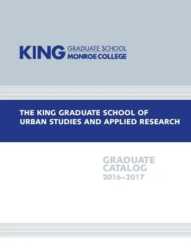 Monroe College Graduate Catalog 2016-2017 1