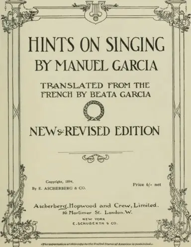 Hints On Singing 1