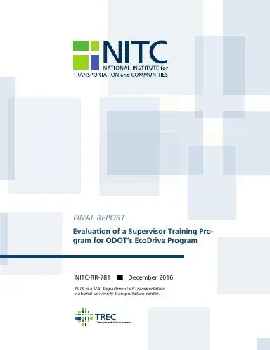 Evaluation Of A Supervisor Training Program For Odotõs Ecodrive Program 1