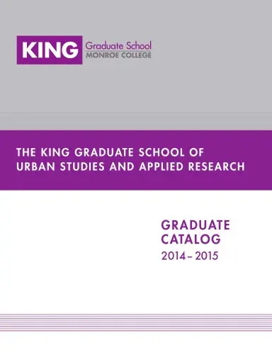 Monroe College Graduate Catalog 2014-2015 1