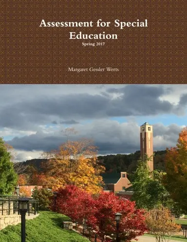 Assessment For Special Education: Spring 2017 1