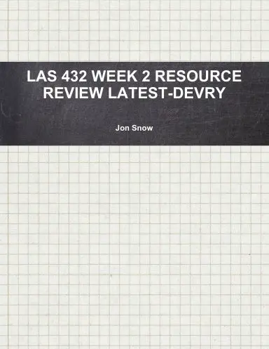 Las 432 Week 2 Resource Review Latest-Devry 1