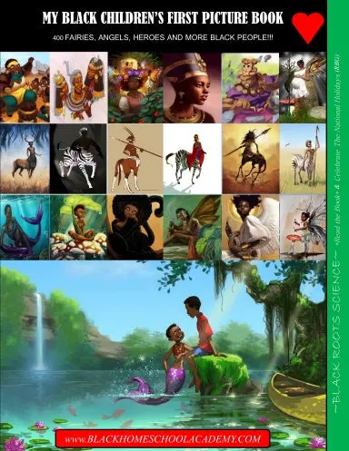 My Black Children's First Picture Book: Fairies, Angels, Mermaids, Heroes & More (Black & White Version) 1