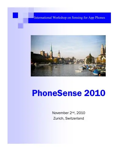 Proceedings Of International Workshop On Sensing For App Phones (Phonesense 2010) 1