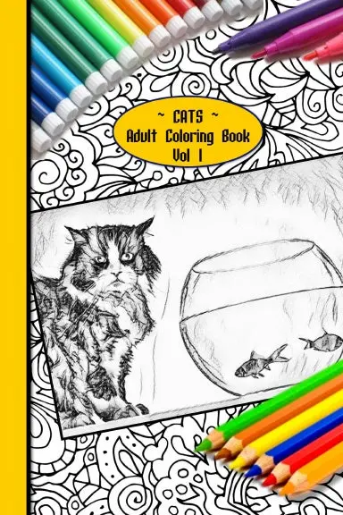 Cats Vol 1 | Adult Coloring Book | Colourmekind 1