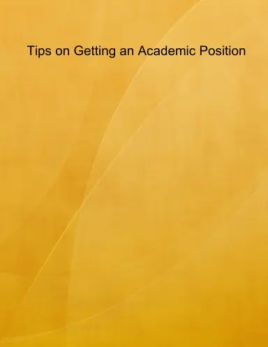 Tips On Getting An Academic Position 1