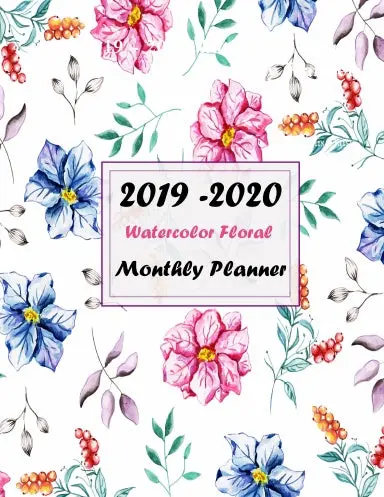 2019 - 2020 Watercolor Floral Monthly Planner 1