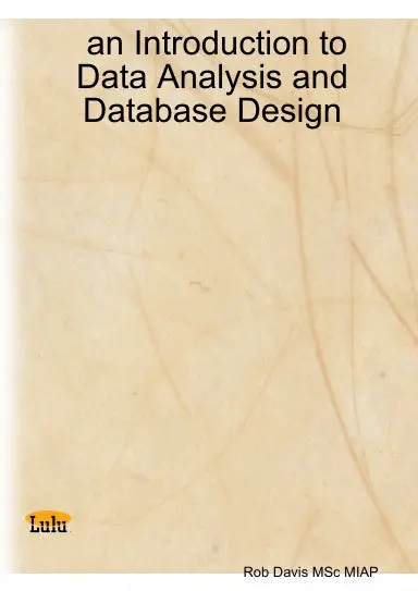 An Introduction To Data Analysis And Database Design 1