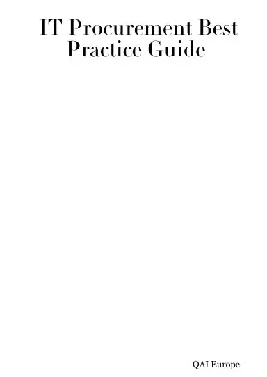 It Procurement Best Practice Guide 1