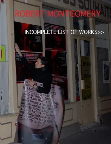 Robert Montgomery, Incomplete List Of Works 1