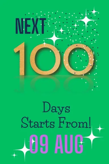 Next 100 Days Starts From 09 August To 16 November | A Separate Page For Each Day Of The Week. Favorite Date To Start | Journal Paperback |6*9 Inch |100 Pages. 1