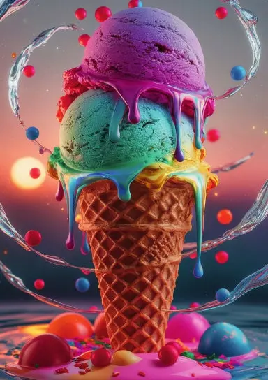 A5 Notebook, Journal | College Ruled Lined Paper | 120 Pages/60 Sheets | Sweet Colorful Ice Cream No. 14 1