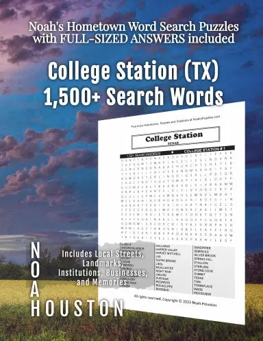 Noahõs Hometown Word Search Puzzles With Full-Sized Answers Included College Station (Tx) 1