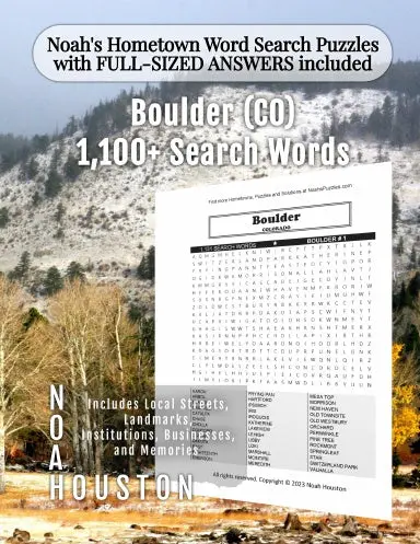 Noahõs Hometown Word Search Puzzles With Full-Sized Answers Included Boulder (Co) 1