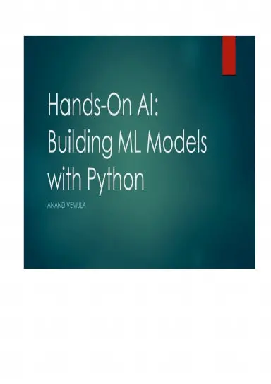 Hands-On Ai: Building Ml Models With Python 1
