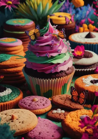 A5 Notebook, Journal | Grid Paper | 120 Pages/60 Sheets | Sweet Fantasy Cupcake No. 1 1