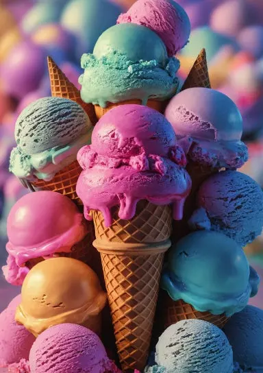 A5 Notebook, Journal | Grid Paper | 120 Pages/60 Sheets | Sweet Colorful Ice Cream No. 6 1