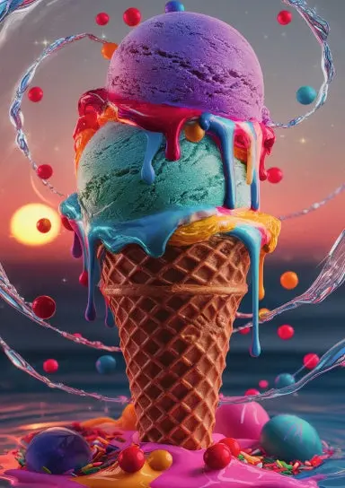 A5 Notebook, Journal | College Ruled Lined Paper | 120 Pages/60 Sheets | Sweet Colorful Ice Cream No. 17 1