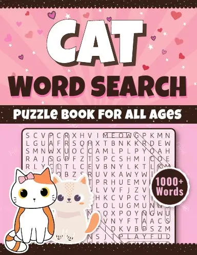 Cat Themed Word Search Puzzle -Large Print For All Ages 1