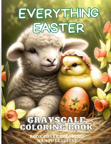 Everything Easter Grayscale Coloring Book (Spiral) 1