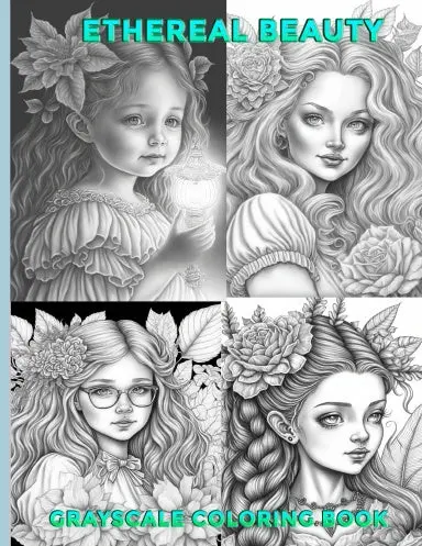 Ethereal Beauty Grayscale Coloring Book (Spiral Bound/Perforated Binding) 1