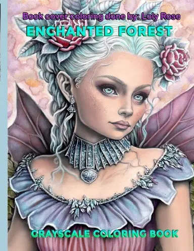 Enchanted Forest Grayscale Coloring Book (Perforated Binding) 1