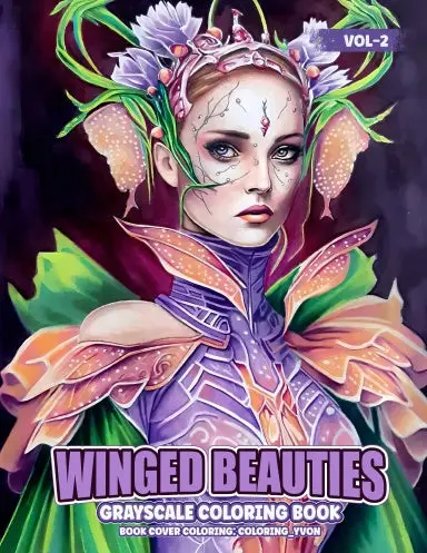 Winged Beauties Vol 2 Grayscale Coloring Book (Paperback) 1