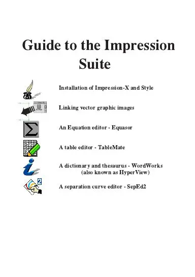 Guide To The Impression Suite 1