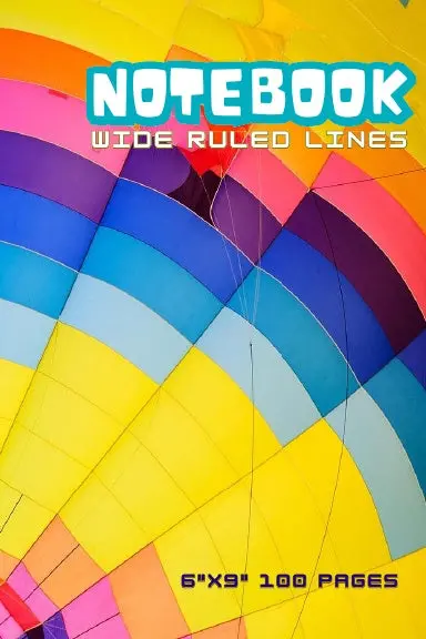 Wide Ruled Lines Notebook  6" X 9" , 100 Pages 1