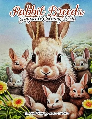 Rabbit Breeds Grayscale Coloring Book (Spiral Bound) 1