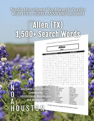 Noahõs Hometown Word Search Puzzles With Full-Sized Answers Included Allen (Tx) 1